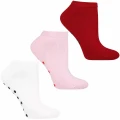 Zestaw 3 par damskich stopek Moraj z napisami : białe, różowe, czerwone