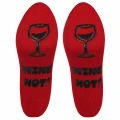 Czerwone stopki damskie Moraj z napisem Wine Hot i antypoślizgiem