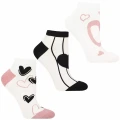 Skarpetki damskie stopki 3-pak Moraj biały mix z serduszkami rozmiar 38-41