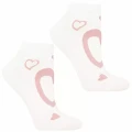 Białe skarpetki damskie stopki Moraj w różowe serduszka rozmiar 38-41