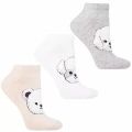 Skarpetki damskie stopki Moraj z pieskiem 3-pak bokiem beżowe białe szare 38-41
