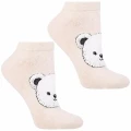 Beżowe skarpetki damskie stopki Moraj z pieskiem bokiem rozmiar 38-41