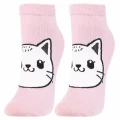 Różowe skarpetki damskie stopki Moraj z kotkiem przód rozmiar 38-41
