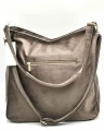 Shopperka Laura Biaggi dark taupe – tylna kieszeń na zamek
