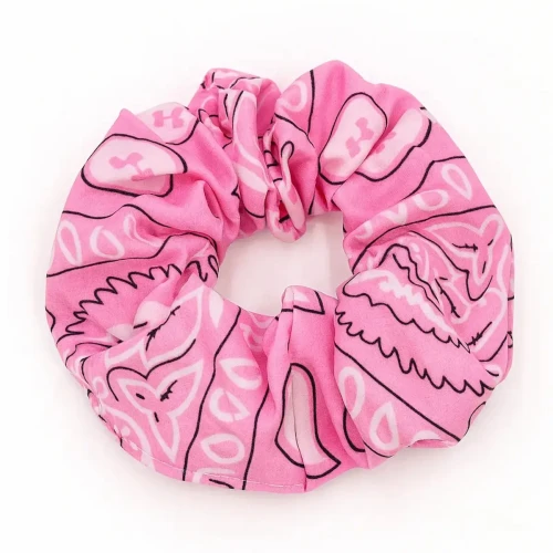 Gumka do włosów bandamka różowa