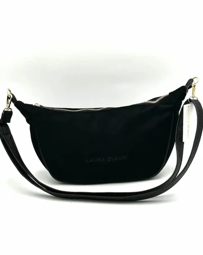 Czarna nerka XXL Laura Biaggi z ekozamszu – widok z przodu