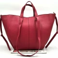 Czerwona shopperka Gallantry Paris w fasonie rozpiętym, pojemna damska torebka A4 ze skóry ekologicznej