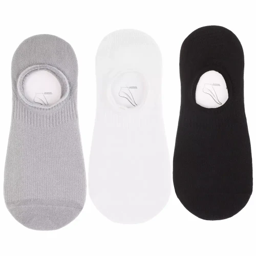 Skarpetki damskie stopki niskie Lyocell białe czarne szare 3 pak