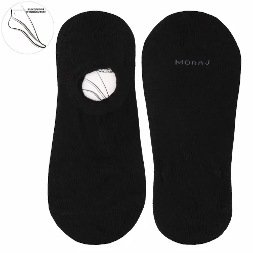 Czarne stopki damskie Moraj bawełniane – klasyczne niewidoczne skarpetki do balerin i sneakersów