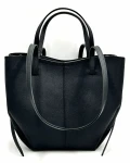 Gallantry Paris damska torebka shopperka czarna z podwójnymi uchwytami