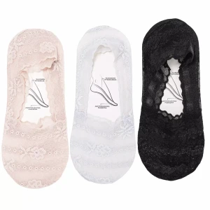 Skarpetki stopki damskie Moraj 3-pak koronkowe. antypoślizgowe, bezuciskowe 38-41 mix kolor