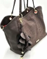Laura Biaggi shopper bag czekoladowy brąz – widok z boku w fasonie rozpiętym