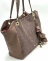Laura Biaggi shopper bag taupe – widok z boku w fasonie rozpiętym