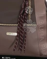 Laura Biaggi brązowa shopperka z jasną kieszonką na suwak