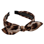 Opaska do włosów z kokardą – panterka, dziki styl