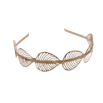 Złota opaska do włosów – metalowa z ażurowymi listkami