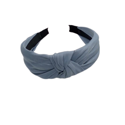 Opaska do włosów szeroka materiałowa węzeł niebieska