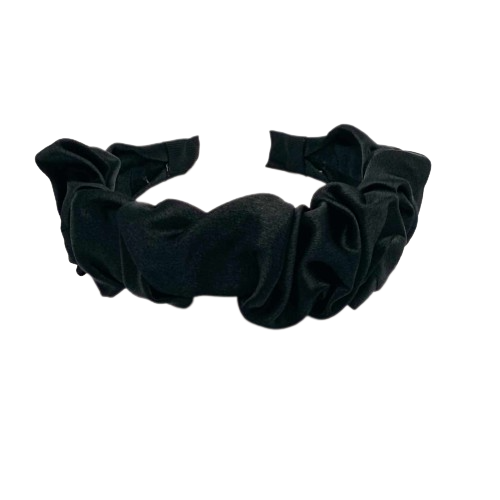 Opaska do włosów marszczona czarna