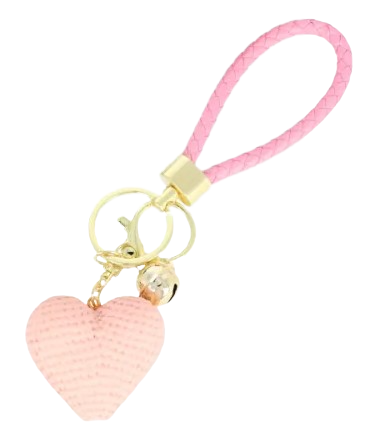 Jasnoróżowy breloczek do kluczy w kształcie serca z zawieszką – LaModivo