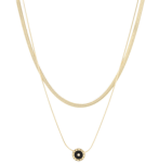 Naszyjnik złoty stal chirurgiczna podwójny z pastylką 