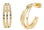 Kolczyki złote potrójne koła ze stali chirurgicznej 316L