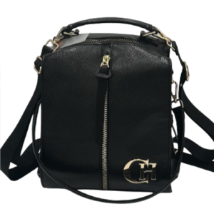 Chiara damski plecak - torebka 2w1 czarny połysk