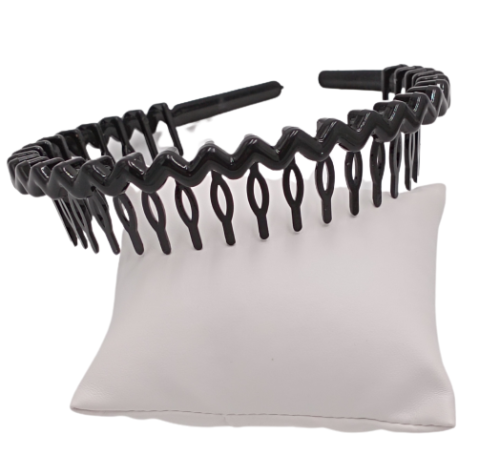 Opaska do włosów z grzebieniem czarna