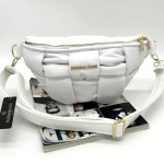 Massimo Contti damska torebka listonoszka – nerka pleciona biała