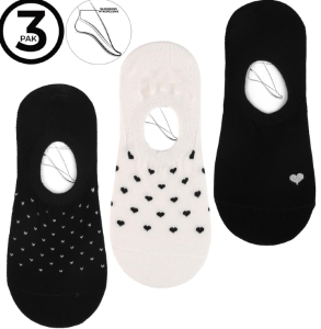 Moraj – Damskie bawełniane stopki z sercem (3-pak, 38–41)