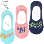 Moraj – Damskie stopki bawełniane z napisami (3-pak, 38–41)