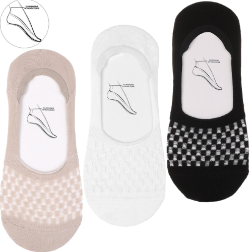 Bawełniane stopki Moraj z silikonem – biały, czarny, beżowy