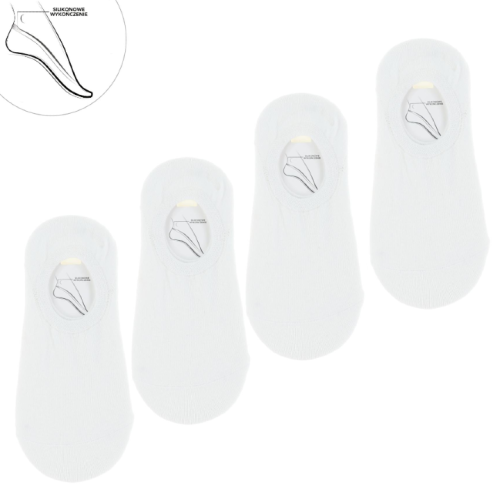 Moraj damskie stopki bawełniane białe – zestaw 4 par