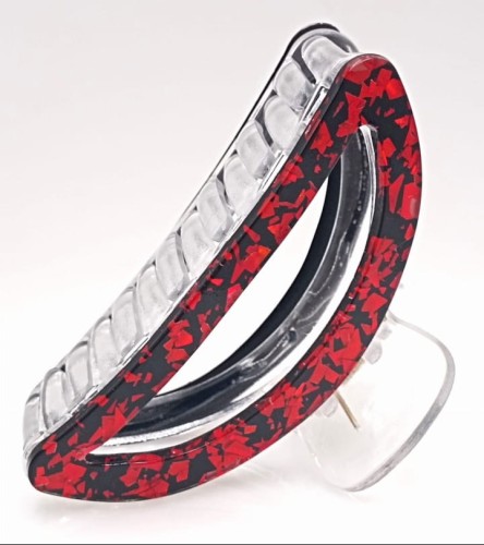 spinka klamra do włosów przezroczysta czarno czerwona