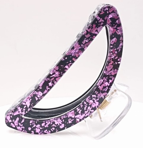 Spinka klamra przezroczysta do włosów przezroczysta czarno fioletowa duża