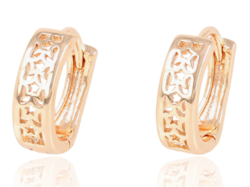 kolczyki ażurowe kółka pozłacana miedź