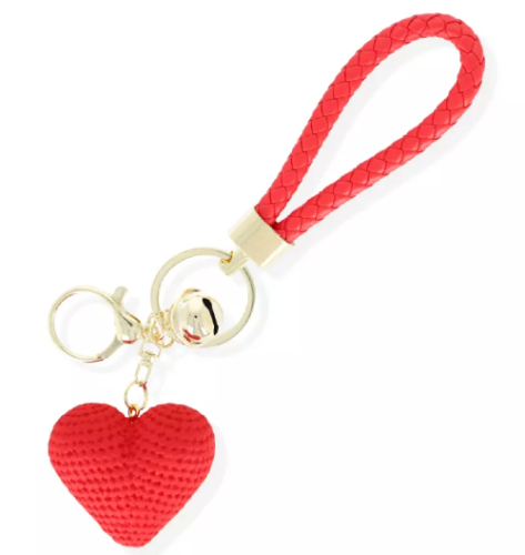 Czerwony brelok do kluczy w kształcie serduszka z zawieszką – LaModivo