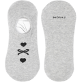 Szare stopki damskie z sercem – niskie wycięcie, polski producent