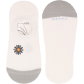 Białe skarpetki z haftem kwiatu – Moraj, bawełna, rozmiar 38–41
