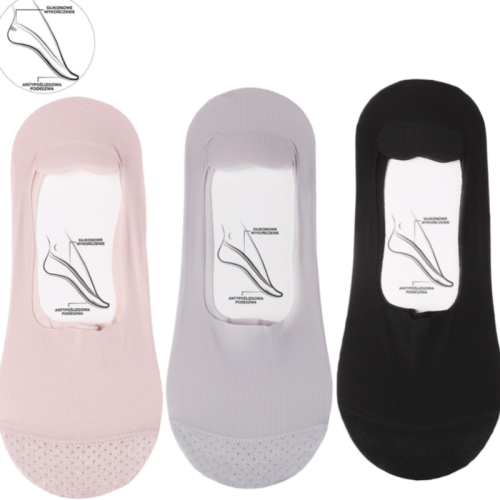 Stopki damskie Moraj 3-pak szare, różowe i czarne, rozmiar 38-41