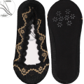 Koronkowe stopki damskie Moraj czarne ze złotym wzorem na stopie, rozmiar 38–41