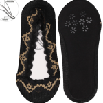 Stopki damskie koronkowe Moraj Rozmiar 38–41 | Czarno-złote | Elegancki wzór