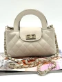 Beżowa torebka Massimo Contti przód, pikowana, złoty zamek