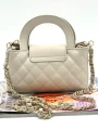 Tył torebki Massimo Contti, beżowa skóra, bez kieszeni