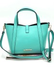 Massimo Contti damska torebka kuferek miętowa – skórzana z eleganckimi złotymi detalami