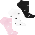 Zestaw 3 par damskich skarpetek stopki Moraj z motywem łapek w kolorach czarnym, białym i różowym, rozmiar 38-41