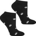 Skarpetki damskie stopki Moraj czarne z białymi łapkami – rozmiar 38–41