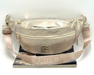 Laura Biaggi damska torebka nerka złota – elegancki model z połyskiem