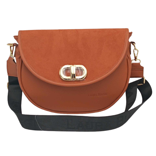 Laura Biaggi listonoszka camel z klapką – widok z przodu