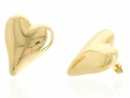 Kolczyki złote stal szlachetna w kształcie dmuchanego serca – widok z przodu