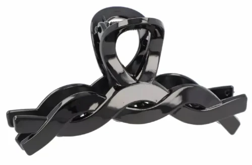 Spinka klamra do włosów czarna warkocz duża